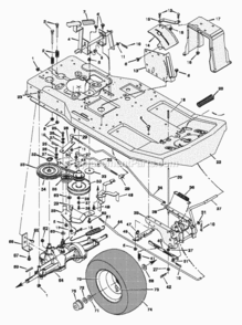 Motion_Drive Diagram and Parts List for 30565A 1997 Murray Lawn Tractor