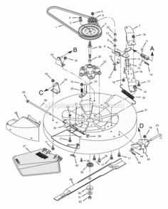 Mower_Housing Diagram and Parts List for 30575X8B 1997 Murray Lawn Tractor