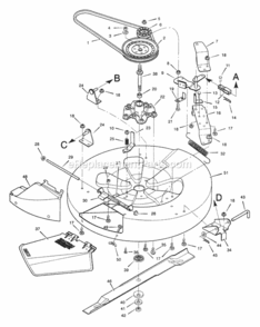 Mower_Housing Diagram and Parts List for 30577X7A 1997 Murray Lawn Tractor