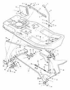Mower_Housing_Suspension Diagram and Parts List for 30577X7A 1997 Murray Lawn Tractor