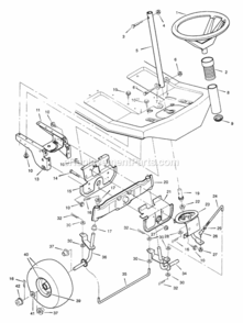 Steering Diagram and Parts List for 30577X7A 1997 Murray Lawn Tractor