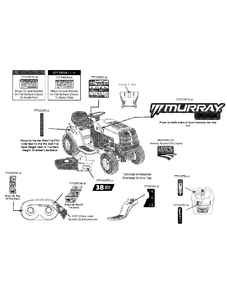 Label Map Diagram and Parts List for 13BC76LF058 2014 Murray Lawn Tractor