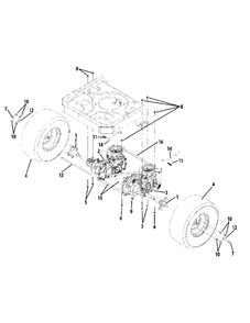 Rear Drive And Wheels 42 And 50-Inch Decks Diagram and Parts List for MZ2142 (17AC2ACS058)(2012) Murray Lawn Tractor