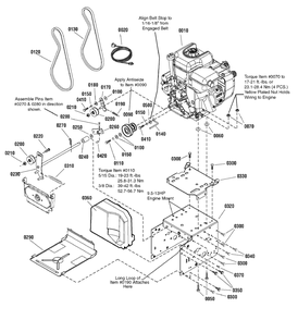 Engine And Frame Group Diagram and Parts List for 900-27 (1695719)(2009) Murray Snow Blower