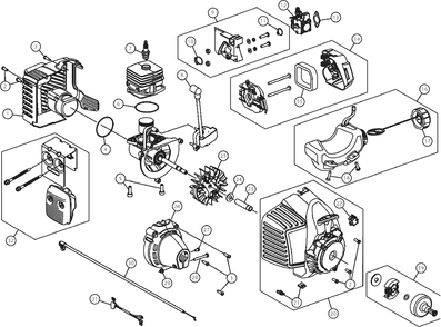 Engine Assembly Diagram and Parts List for M2510 41DDZ03C758 Murray Trimmer