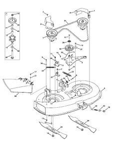 Mower Deck 38-Inch Diagram and Parts List for 13BC76LF058 2014 Murray Lawn Tractor