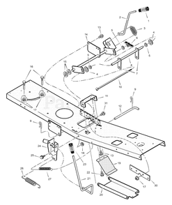 Mower Housing Suspension Diagram and Parts List for 309300X50A 2003 Murray Lawn Tractor
