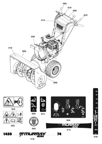 Decals Group Diagram and Parts List for MM741450 (1695859)(2010) Murray Snow Blower