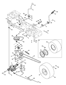 Transmission Drive Assembly Diagram and Parts List for 13AM77LS058 2012 Murray Lawn Tractor