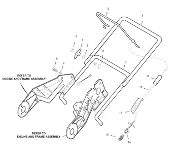 Handle Assembly Diagram and Parts List for 525-21 (1695538)(2009) Murray Snow Blower