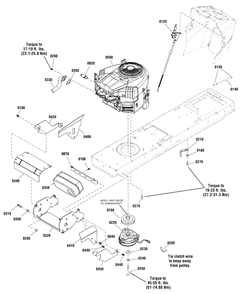 Engine Group - 15.5hp Diagram and Parts List for EMT155420H (2691080)(2012) Murray Lawn Tractor