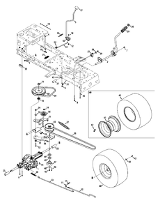 Transmission Drive Assembly Diagram and Parts List for M125-38 2012 Murray Lawn Tractor