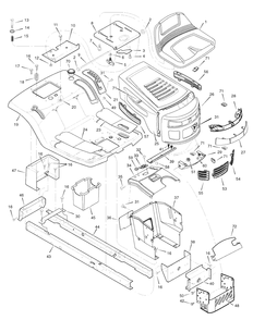 Chassis And Hood Diagram and Parts List for 405021X51 (7800279)(2008) Murray Lawn Tractor
