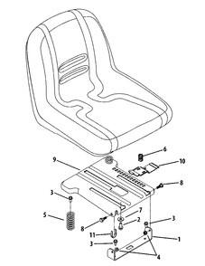 Seat Adjustment Diagram and Parts List for MZ2142 (17AC2ACS058)(2012) Murray Lawn Tractor