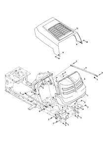 Hood Diagram and Parts List for 13BC76LF058 2014 Murray Lawn Tractor