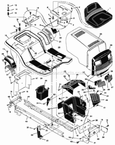 Part Location Diagram of 44X6993 Murray Decal, Left Hood