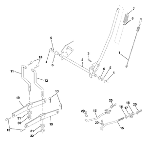 Mower Lift Diagram and Parts List for MB1842LT (960120059-00)(2006) Murray Lawn Tractor