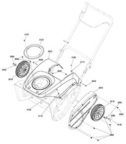 Wheel And Body Covering Group Diagram and Parts List for MS55800 1695886 Murray Snow Blower