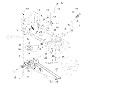 Drive Diagram and Parts List for M115-38 (13BC77LF058)(2018) Murray Lawn Tractor