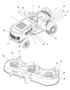 Decal Group Diagram and Parts List for MT24460 (7800564)(2009) Murray Lawn Tractor