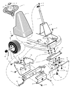 Steering Diagram and Parts List for 309311X92A 2003 Murray Lawn Tractor