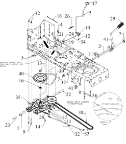 Drive Diagram and Parts List for M175-42 (13BN77SS058)(2020) Murray Lawn Tractor