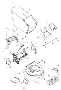 Deck Group Diagram and Parts List for EXI675 (2691475-00)(2019) Murray Lawn Mower