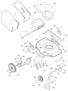 Deck And Engine Group Diagram and Parts List for MXH650 (881031)(2010) Murray Lawn Mower