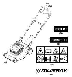 Decals Group (881651 881693) Diagram and Parts List for MXMH625E (881553)(2012) Murray Lawn Mower