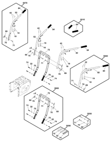 Handles Group Diagram and Parts List for S1024ES 1696937-02 Murray Snow Blower