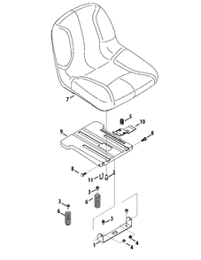 Seat Adjustment Diagram and Parts List for M200-46 (RZT-46)(2014) Murray Lawn Tractor