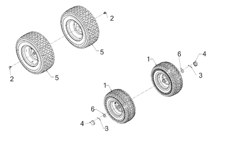 Wheels Diagram and Parts List for 13CC26JD058 2018 Murray Lawn Tractor