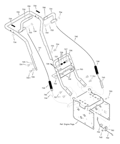 Handle Assembly Diagram and Parts List for 6240900X196A (1695425)(2007) Murray Snow Blower
