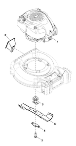 Engine And Blade Group Diagram and Parts List for EXI675 (2691475-00)(2019) Murray Lawn Mower