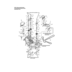 52-Inch Deck - Spindle Diagram and Parts List for RZT26520 2691079 Murray Ride-On Cars