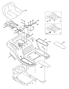 Seat And Fender Diagram and Parts List for 13AM77LS058 2012 Murray Lawn Tractor