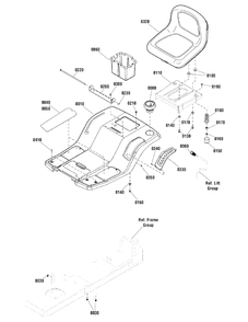 Part Location Diagram of 1753299BIYP Briggs and Stratton Deck seat small frame regent (black)