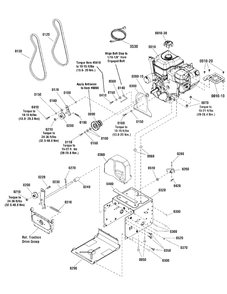 Engine And Frame Group Diagram and Parts List for 824ES (1696267-00)(2012) Murray Snow Blower