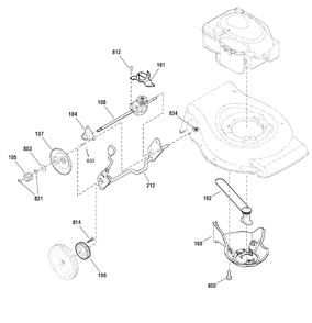 Drive Group Diagram and Parts List for MXH550 (881025)(2010) Murray Lawn Mower