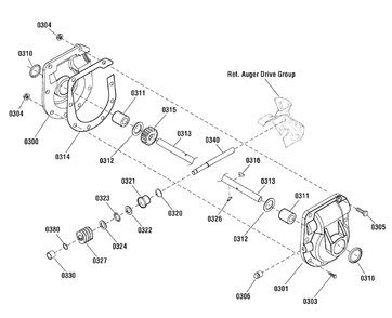 Gear Case Assembly (1753711) Diagram and Parts List for 16533ES (1696031)(2011) Murray Snow Blower