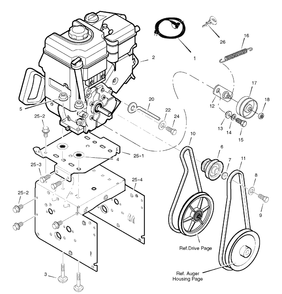 Engine Diagram and Parts List for 6271200X61 (1695365)(2007) Murray Snow Blower
