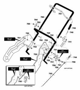 Part Location Diagram of 336453E701 Murray Upper Handle