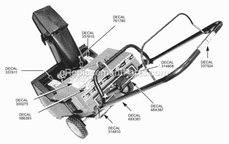 Part Location Diagram of 761780 Murray Decal, Snowstar - Stiga