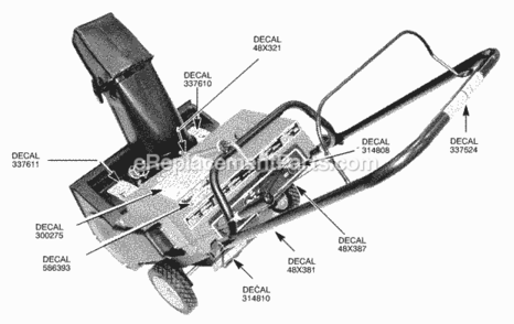 Part Location Diagram of 48X321 Murray Decal, Snowstar - Stiga