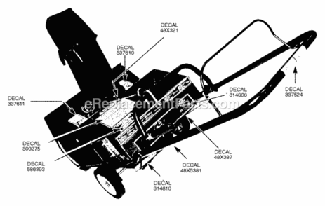 Part Location Diagram of 48X5321 Murray Decal, Snowstar - Stiga