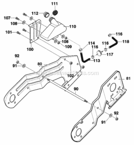 Part Location Diagram of 333749-830 Murray BRACKET, GAS TANK