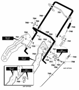 Part Location Diagram of 761486-830 Murray BRACKET, CABLE