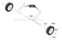 Wheels Diagram and Parts List for 621450X4E  Murray Snow Blower