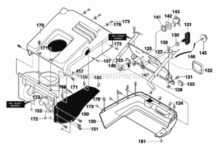 Part Location Diagram of 761631E701 Murray Control Panel