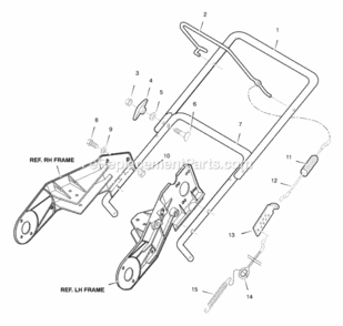 Part Location Diagram of 333909 Murray Handle, Lower